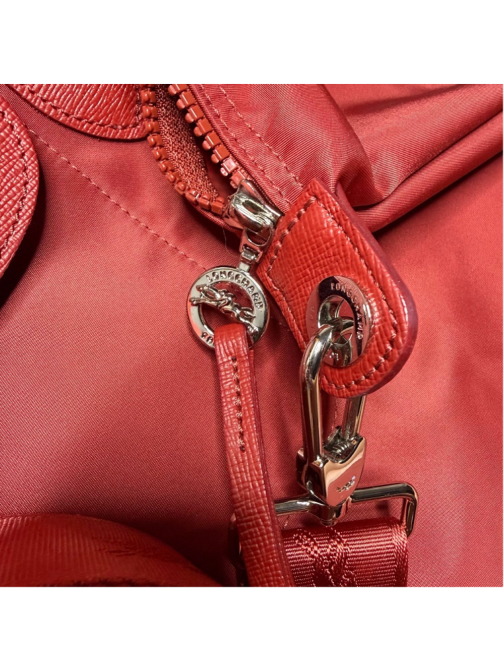 Longchamp Le Pliage Neo 18-inch Nylon Travel Large Shoulder Tote Red - Picture 9 of 12